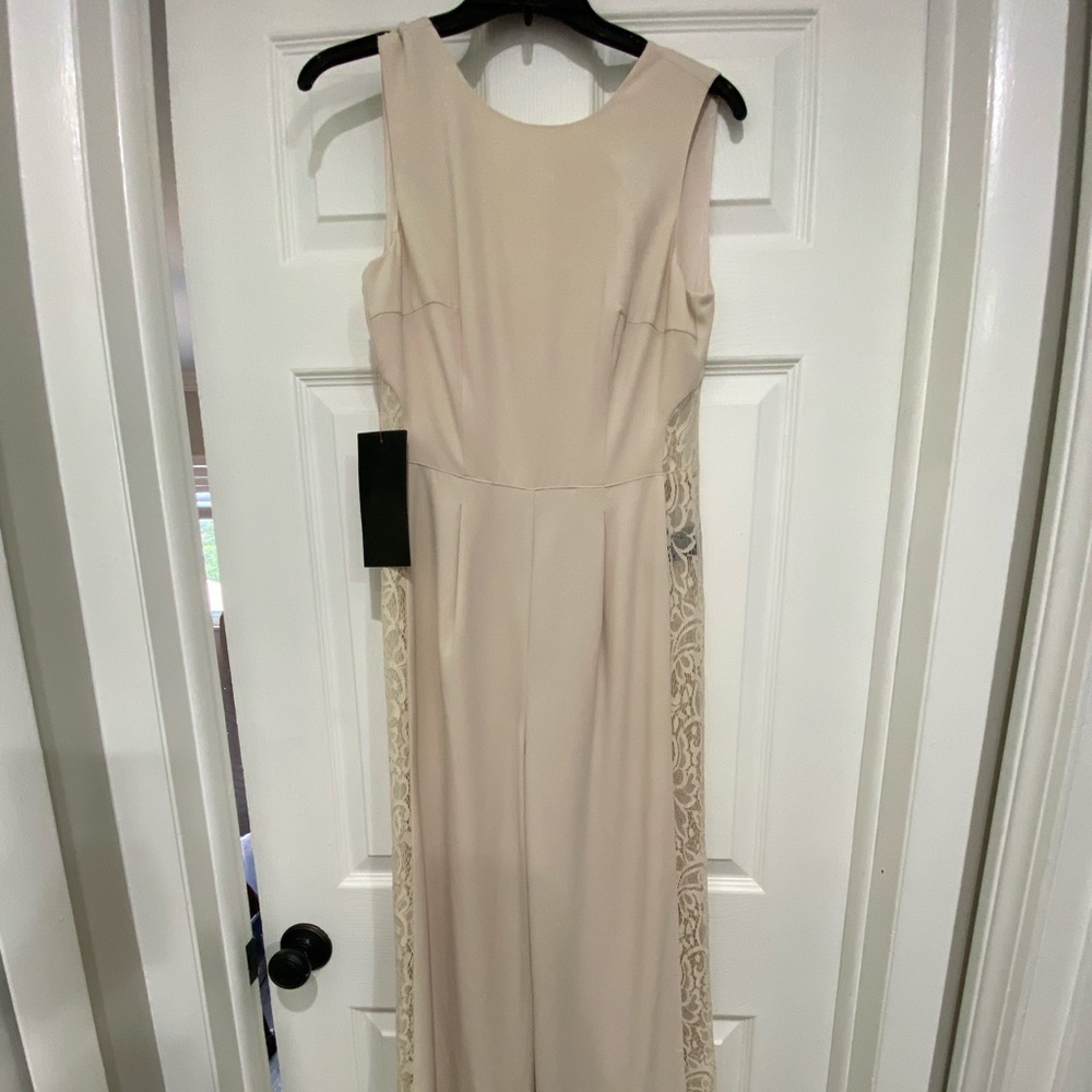 Bebe Cream Lace Panel Jumpsuit - NEW WITH TAGS